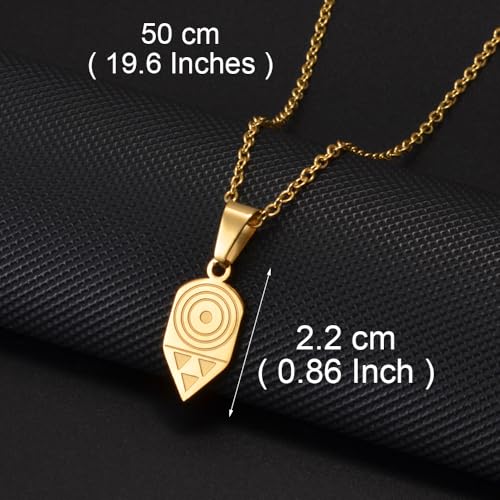 Pintadera Canaria Spain Traditional Ethnic Symbols Pendant Necklaces For Woman Jewelry - color: Gold Color 1