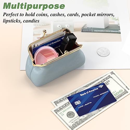 Coin Purse, Small PU Leather Change Purse, Coin Wallet with Clasp, Car Change Holder Pouch for Woman Men Kids Girls, Blue - color: Blue