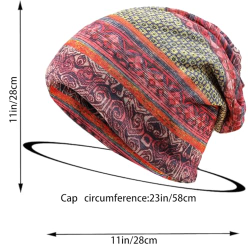 Women's Slouchy Beanie Cap Chemo Headwear Hats Scarf - color: D - Blue Orange