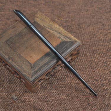 Zz-bs-zg 2 Count Hair Sticks Natural Ebony (Black Sandalwood) Handmade Carved Hair Clip Shawl Hair Pins Pack of 2 Pcs
