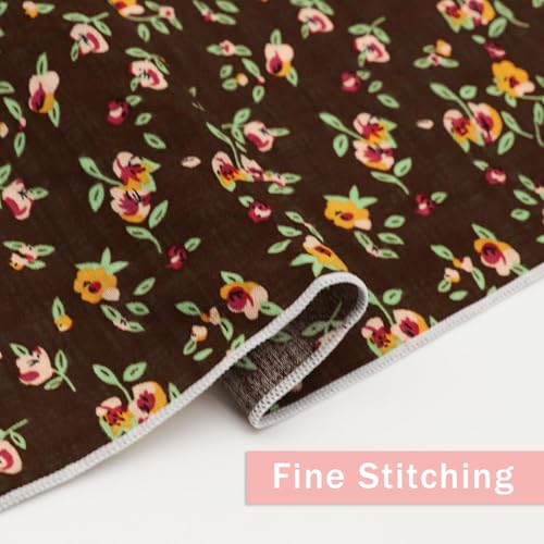 Bandanas for Women Men 21"x21" Floral Headband Scarf Versatile Hair Bandana Square Head Scarf - color: Brown Green