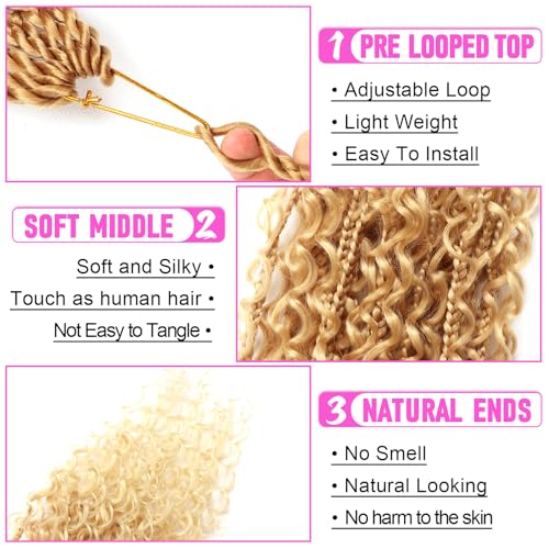 Goddess Boho Box Braids Crochet Hair-8 Packs 24 Inch Crochet Box Braids for Black Women Pre Looped (27/613, 24 Inch (Pack of 8)) - color: 27/613, size: 24 Inch (Pack of 8)