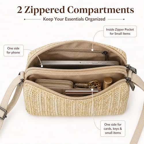 Small Crossbody Bag for Women - color: Strawyellow