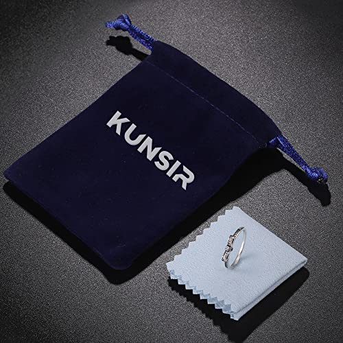KUNSIR 925 Sterling Silver Rings Classic Cubic Zirconia Eternity Promise Statement Anniversary Wedding Bands Engagement Rings for Women Infinity Forever Love Ring Size 7-9 - style: Love knot Ring