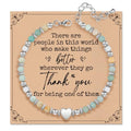 Inspirational Gifts Bracelets for Women: Healing Natural Stone Beaded Bracelets - Mothers Day Birthday Graduation Christmas Gifts for Women Friends Mom Daughter Sister Bestie - color: Amazonite-Thank You
