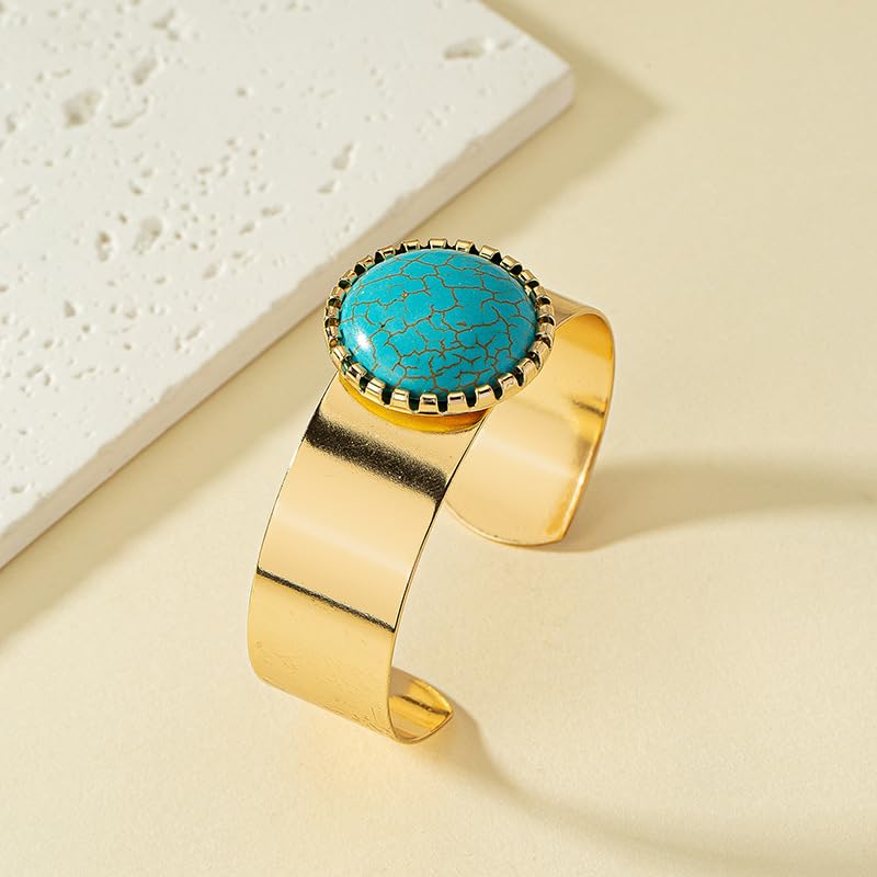 Western Bracelets for Women Vintage Chunky Turquoise Cuff Bracelet Turquoise Country Bracelets Adjustable Boho Cuff Bracelet Western Country Costume Jewelry Accessories - style: style6