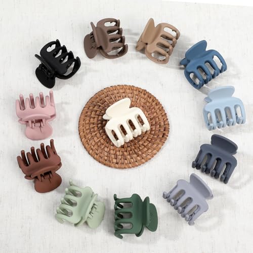 Sisiaipu 12Pcs Hair Clips for Women 1.8 Inch Small Claw Clips for Thin Hair Medium Hair Claw Clips for Thick Hair Accessories for Women Girls (Regular) - color: Regular