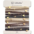 10 Packs Heart Hair Ties with Gold Beads – Thin Elastic Ponytail Holders Hair Accessories for Women - color: Heart-Basic