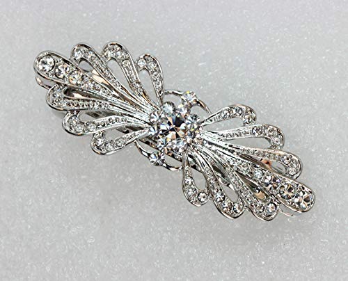 Faship Clear Small Mini Floral Hair Barrette Clip - color: Clear