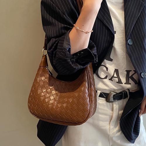Small Hobo Bags Crescent Shaped Shoulder Bags for Women Mini Cherry Purse Fall Soft Crossbody Handbag 2025 - color: Wy26-97brown