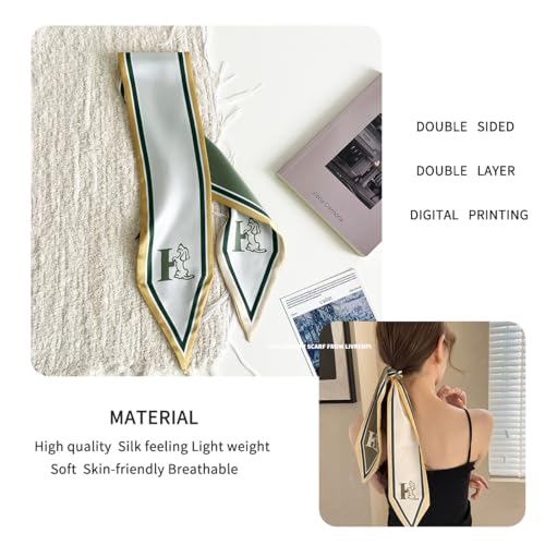 Hair Head Neck Bag Long Scarf Versatile Wrap for Women Soft & Lightweight for Everyday Chic - color: 14 Green 3.7 X 34 Inch
