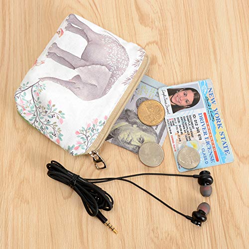 Women and Girls Cute Fashion Coin Purse Wallet Bag Change Pouch Key Holder - color: Cute Forest Elephant