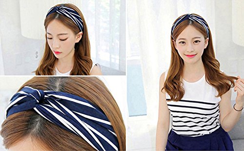 DRESHOW 10 Pack Boho Headbands for Women Girls Criss Cross Elastic Hair Bands Yoga Flower Headwraps Accessories - color: 10 Pack C: Flower Printed Series VII