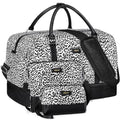 IBFUN Weekender Bags for Women, 21" Weekender Travel Bag, Travel Duffle Bag with Shoe Compartment Carry on Overnight Duffel Bag for Weekend Travel Business Trip, 3PCS - color: B2-Canvas-Leopard