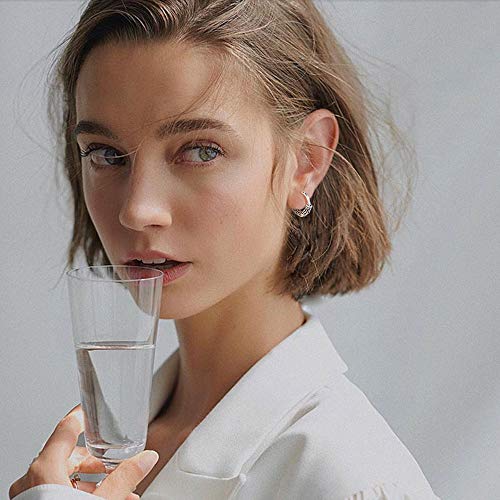 Boho Bali Filigree Vintage S925 Steling Silver Endless Round Sleeper Cartilage Small Hoop Earrings for Women Men Fashion Huggie Hoops Hypoallergenic Pierced Jewelry Gifts 12mm