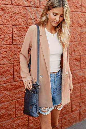 ALYSSA Triple Zip Pocket Large Crossbody Bag - color: Coffee
