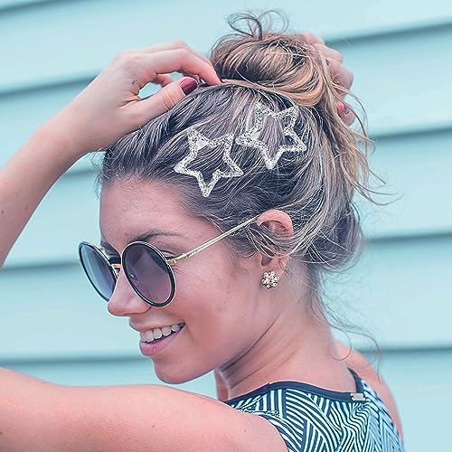 Hair Clip Set, 10Pcs Glitter Star Hair Accessories Y2K Hair Barrettes Non-slip Hollow for Kids Girls Women, Cute Small Hair Clips for Everyday Fashion and Party - color: Style8