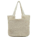 Aphoraeny Straw Beach Bag Buckets Totes Handbag Shoulder Tote Bag Straw Purse Summer Purse Women Summer Handbag - color: D-beige