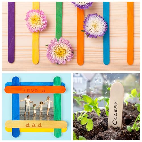 60 PCS Jumbo Popsicle Sticks,8 Inch Natural Wooden Craft Sticks | Large wooden sticks for craft models,plant labels,waxing use,mixing tasks and art supply organization - color: undyed