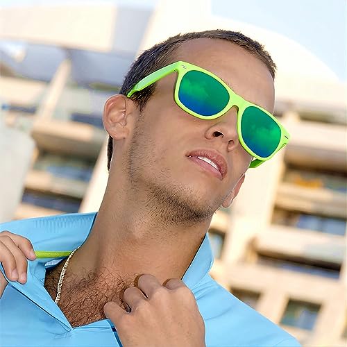 Eyegla Sunglasses Bulk Party Sunglasses Pack 80s Shades Eyewear Set for Men Women 8/10/20/30Pack - color: Green 10 Pack