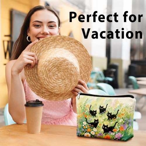 Cat Small Makeup Bag for Cat Lover Gift, Cute Kitty Cosmetic Zipper Travel Toiletry Bag for Daughters, Friends, Cats Girl & Women. Ideal Gifts For Travel, Birthdays, Graduation & Christmas - color: 02-Cat(06)