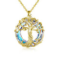 TOUPOP Tree of Life Necklace Gifts for Women 925 Sterling Silver Family Tree Pendant with Crystal Birthday Irish Jewelry Gifts for Women Her Wife Mom - color: 03-Gold-White Crystal