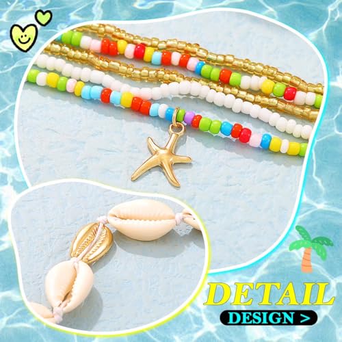 Layered Shell Waist Chain Beaded Belly Chain Fashion Beach Rave Body Accessories for Women