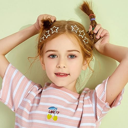 Star Hair Clips 2000s Y2K Snap Hair Barrettes Non Slip Star Hair Accessories Silver Metal Hair Clips for Girls Women -15 PCS 1.18" - color: 15 P -1.18"-silver