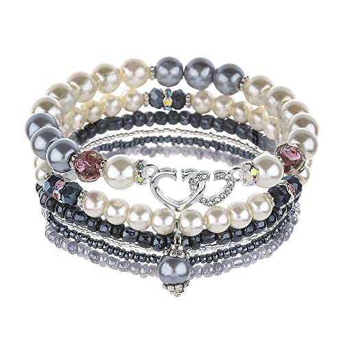 6 sets Bohemian Multilayer tassels bracelet Handmade Wrap Bracelets Bangle Jewelry Bracelets for Women - color: JA6-5