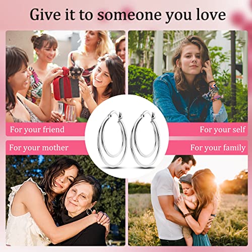 NARMO 925 Sterling Silver Hoop Earrings for Women Hypoallergenic Lightweight Simple Huggie Hoop Earrings Twisted Hoop Earrings Colorful Cubic Zirconia Hoop Earrings Rainbow Hoop Earrings - color: Double Hoop