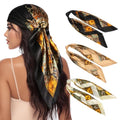 3 Pcs Satin Head Scarves for Women - 35" Satin Hair Scarves Large Square Silk Like Scarves & Bandanas - color: Black,beige,camel