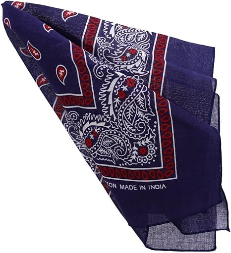 Motique Accessories Two Tone Paisley Bandana - Set of 3 - color: Navy
