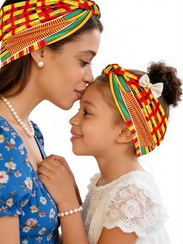 4 PCS African Head Wraps for Black Women, Boho Headbands, Non Slip Wide Headbands for Women, Workout Head Bands for Women's Hair (Multicolor A) - color: Multicolor A