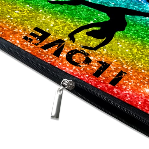 Cute Makeup Bag for Purse Canvas Waterproof Funny Cosmetic Bags for Women Zipper Travel Toiletry Pouch-I Love Gymnastics Makeup Bags-Glitter - color: Glitter I Love Gymnastics Makeup Bags
