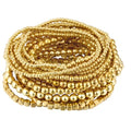 ÌF ME 16 PCS Gold Bead Bracelet for Women, Gold Beaded Stretch Plated Stackable Strand Bead Ball Bracelets stack Adjustable Jewelry Set for Gifts - color: 16 PCS Gold