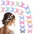 20Pcs Butterfly Hair Clips for Women Moving Glitter Butterfly Clip Fairy Accessories Light - color: Light