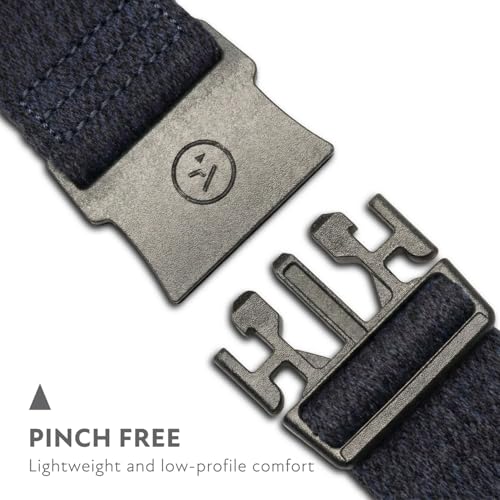 Arcade The Original Slim Unisex Adventure Belt, Narrow Width Elastic Stretch Webbing, Micro Adjust Buckle - color: Ranger Slim - Heather Navy