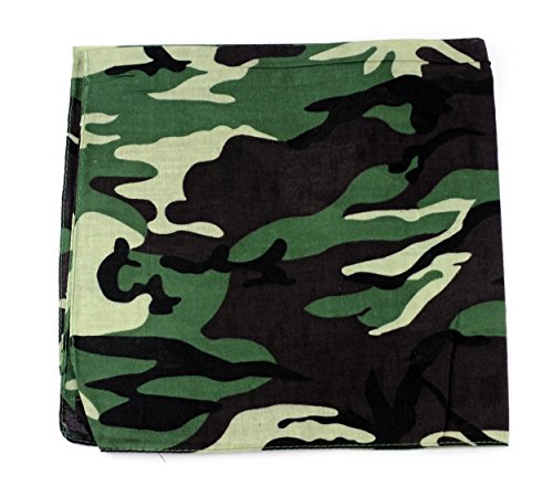 NYFASHION101 Unisex Double Sided Print Paisley Cotton Bandana Head Wrap Scarf - color: Camo