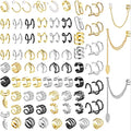 Dochais Ear Cuff Helix Cartilage Clip on Earrings Ear Cartilage Clip on Wrap Earrings Ear Cuffs for Women Men Non Piercing Ear Piercing Fake Earrings Set(Gold/Silver) - style: B-73 Pcs(Gold/Silver/Black)