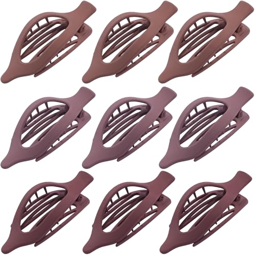 9 Pack Flat Hair Clips for Women, Matte Claw Clips for Thick & Thin Hair (Purple) - color: Purple-Regular