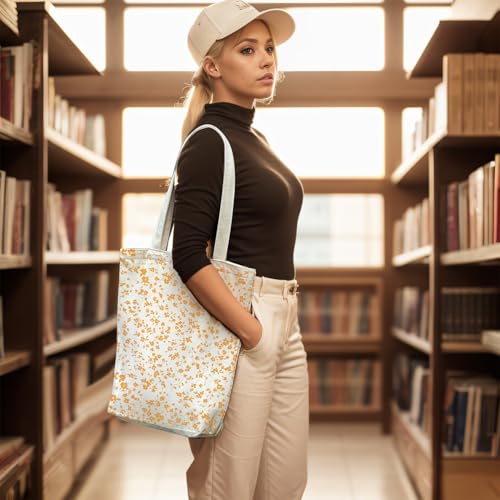 itgowisa Canvas Tote Bag for Women, Tote Bag with Zipper Inner Pocket, Zippered Canvas Bag for Shopping Work Grocery Everyday - style: Yellow