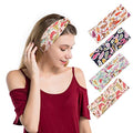 Women's Wide Bandana Headwrap Stretch Yoga Sweatband Turban Criss Cross Head Wrap Twist Head Bands for Women (4 Pack Paisley Printed Style D) - color: 4 Pack Paisley Printed Style D