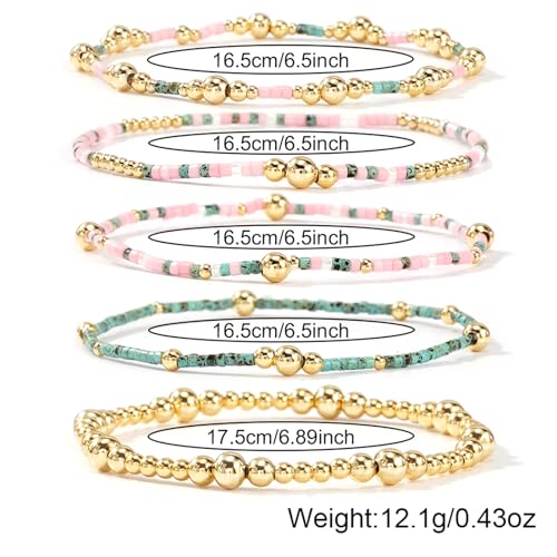 Gold Beaded Cross Bracelet for Women, 14K Plated Adjustable Stackable Dainty Bracelets, Non Tarnish Fashion Jewelry Set Gifts for Women Birthday Friendship - color: Colors-4