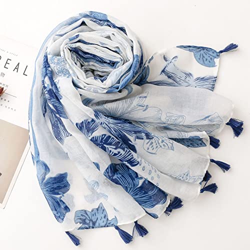 WZX Boho Scarf for Women, 70"x35" Large Lightweight Shawl Wrap for Travel, Sun Protection, Office & All-Season Wear - color: 023