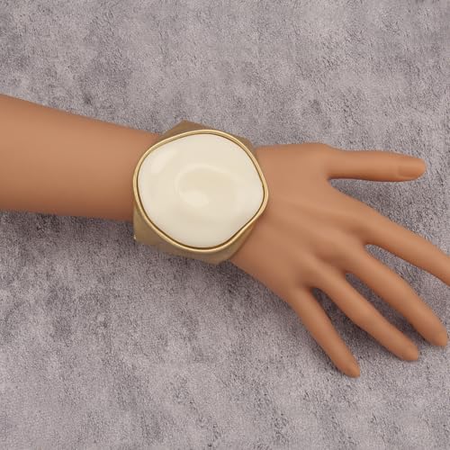 Chunky Gold Bracelet Trendy Gold Cuff Bracelets for Women Statement Silver Arm Cuffs Bangles Arm Punk Jewelry Accessories - style: Gold Chunky Bangles