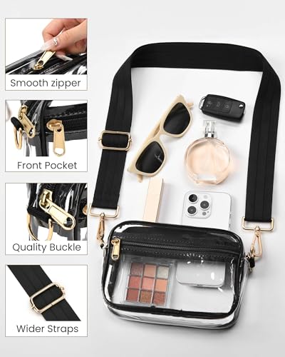 HULISEN Clear Bag for Stadium Events, Clear Purses for Women Stadium Crossbody, Transparent Handbag for Concerts & Sports Fan - style: A15