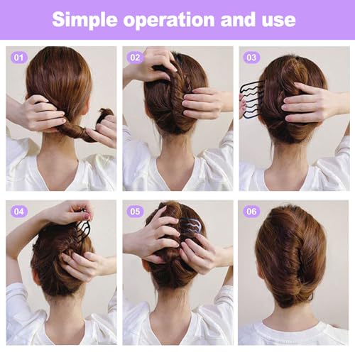 7 Pcs Metal Hair Combs & Forks U Shaped French Hair Pins for Updo Buns Chignon Thick Fine Hair Styling Accessories