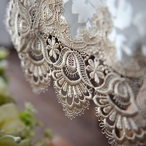 ARTABLE Lace Table Runner Macrame Farmhouse Boho Christmas Rustic Embroidered Dresser Scarf Oblong for Wedding Shower Kitchen Outdoor Party Decor (Light Brown, 16 x 120 Inch) - color: Light Brown, size: 16 x 120 Inch