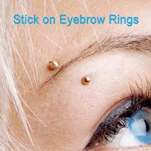 MODRSA Fake Nose Stud Fake Nose Ring Stud Fake Nose Piercing Fake Lip Ring Fake Earrings Stud Silver Gold Fake Cartilage Helix Earring Clip on Earring Hoop Fake Eyebrow Ring Fake Bridge Piercing - color: 1-2 style studs -silver gold