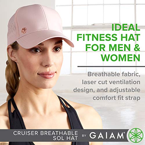 Gaiam Women's Hat-Breathable Ball Cap, Pre-Shaped Bill, Adjustable Size for Running - color: Blush, style: Hat - Cruiser Breathable Sol